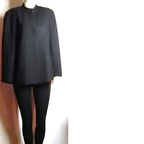 Anne Klein Black Pinstripe Blazer Size 14 - Picture 5 of 5